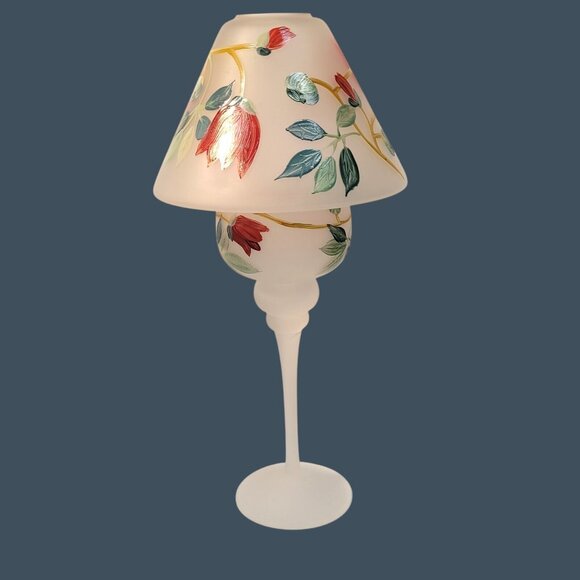 Yankee Candle Fairy Light Frosted Floral Vine Votive Pedestal Candle Holder 2 Pc - Picture 1 of 7